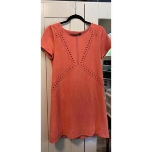 Design lab Dress Faux Micro Suede - peachy coral colour - super soft!